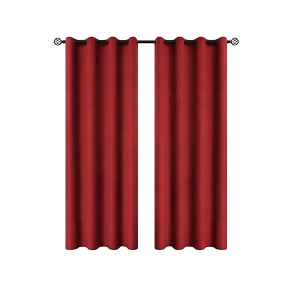 SLYNSHome 100% Blackout Curtains for Bedroom Full Light Blocking Window Curtains for Living Room Red Thermal Insulated Room Curtains
