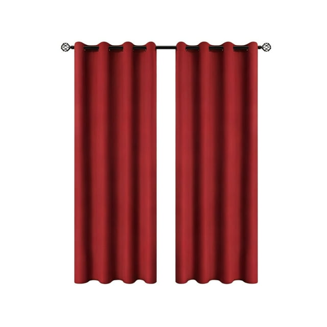 SLYNSHome Rideaux Occultants 100 % pour Chambre, Rideaux de Fenêtre Bloquant Complètement la Lumière pour Salon, Rouges, Isolés Thermiquement