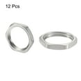 thumbnail image 3 of Uxcell 12Pcs Cast Pipe Fitting Hex Locknut Nut NPT1/2" Female Thread Silver Tone, 3 of 4
