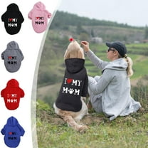 XL Pet Supplies Dog Hoodie with "I Love My Mom" Message - Soft Polyester Fleece Sweater for Small to Medium Dogs, Available in 5 Colors, Size 18.5" Bust, Perfect for Spring and Fall