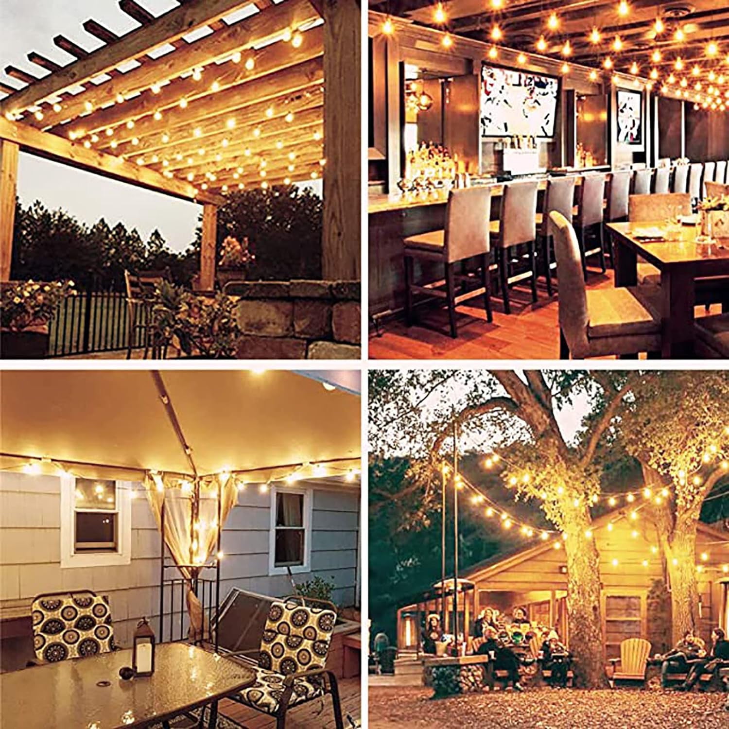 G40 LED Replacement Light Bulbs, 0.6W Shatterproof Globe Bulb, E12 Candelabra Base, 1.5 Inch Dimmable G40 Bulbs for Outdoor String Lights, Patio Decor- Warm White 25 Pack