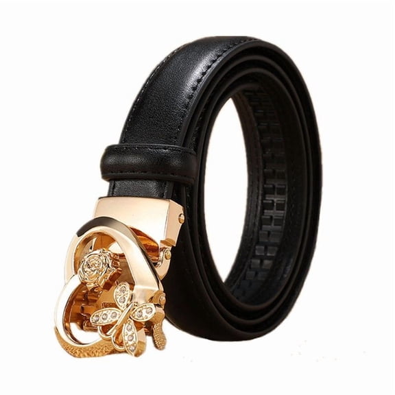 Belt Women's Durable Casual Business Leather Belt Automatic Buckle Trendy Fashion Versatile ins Girls Jeans Belt