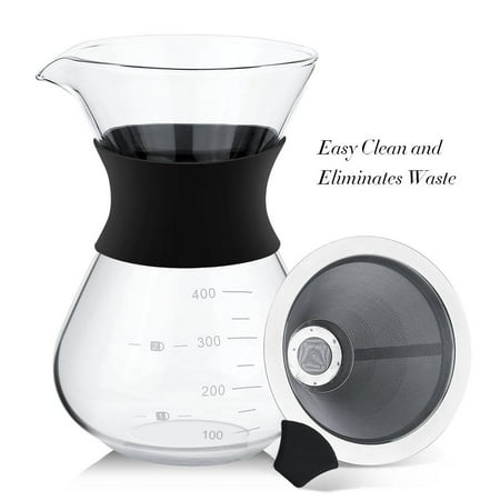 Eecoo Pour Over Manual Hand Drip Coffee Maker Gl Pot With Eecoo Pour Over Manual Hand Drip Coffee Maker Gl Pot With Stainless Steel Filter Coffeemaker