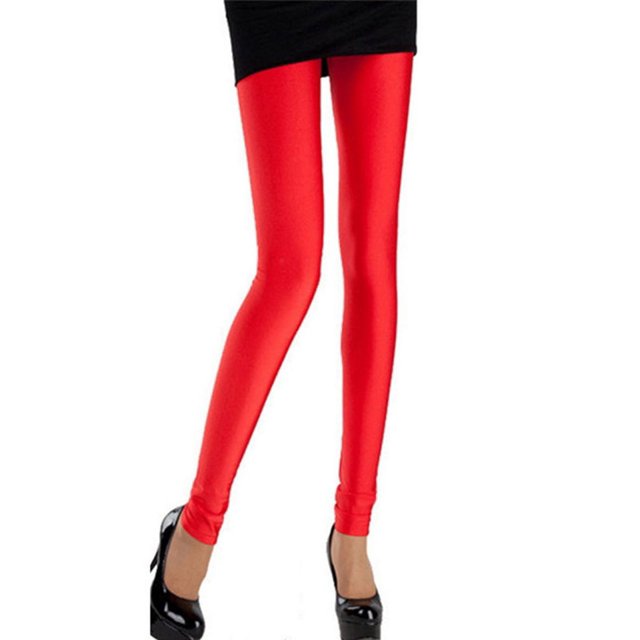 Shiny Pant Leggings Hot Selling Leggings Solid Color Fluorescent Spandex Elasticity