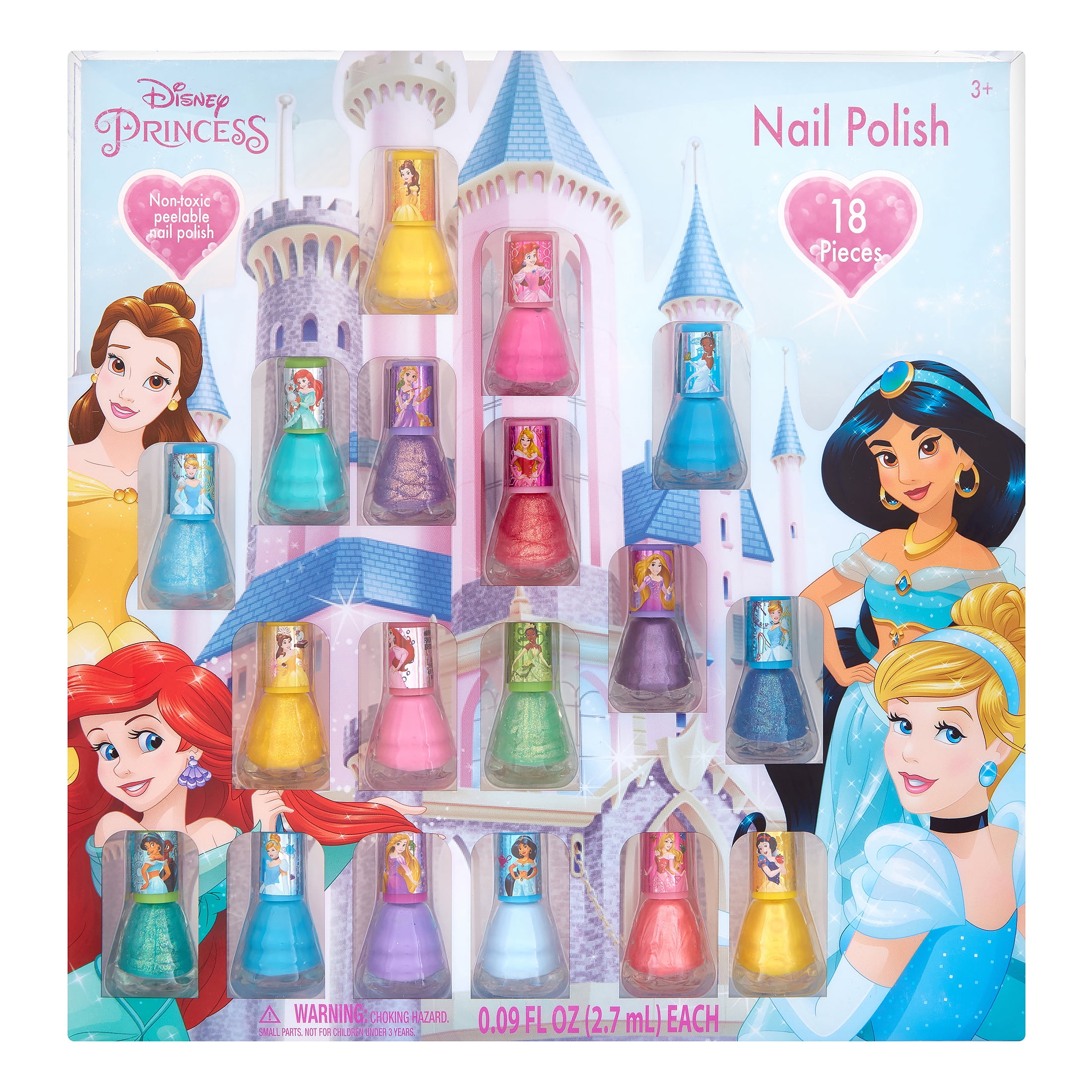 Disney Princess Nail Polish Gift Set (PeelOff), 18 Pieces