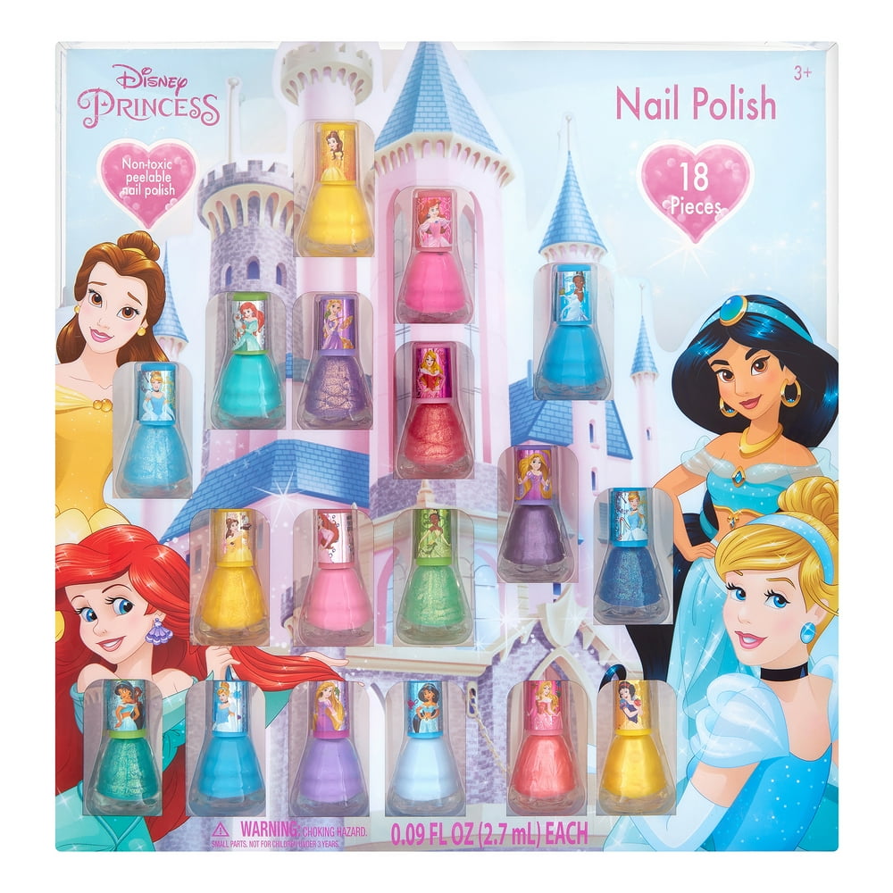Disney Princess Nail Polish Gift Set (PeelOff), 18 Pieces (15 Value