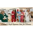 thumbnail image 4 of UVN Fall Womens 2 Piece Pajamas Set Loungewear Long Sleeve Tops and Pants Soft Lounge Sets, 4 of 11