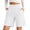 White, variant on Women's Cotton Linen Bermuda Shorts, High Waisted Summer Casual Shorts with Pockets, Knee Length Wide Waistband Shorts, S-2XL