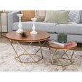 thumbnail image 2 of Pemberly Row Nesting Wood Top Round Coffee Table Set in Walnut-Gold, 2 of 7