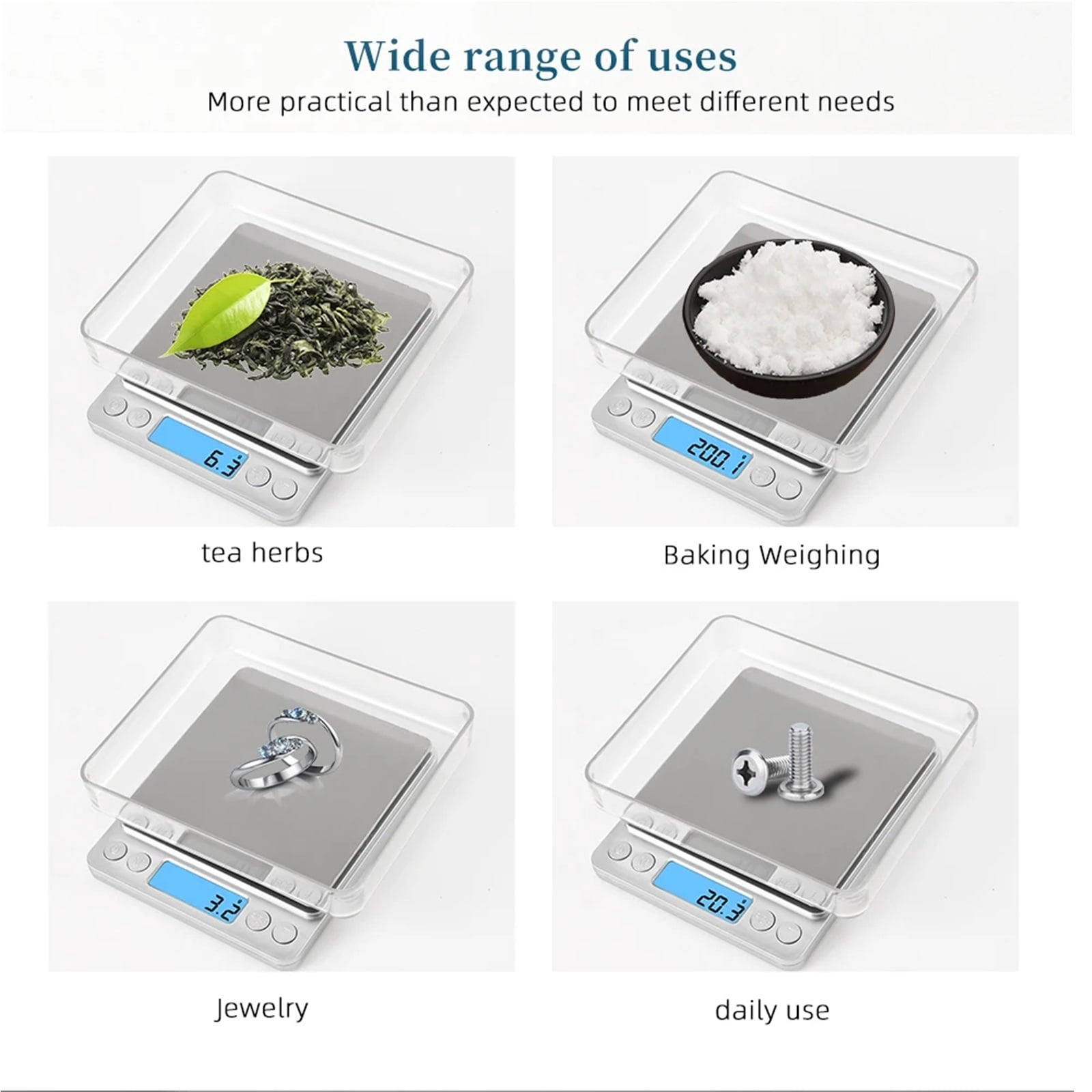 500 0.01g/3kg 0.1g LCD Portable Mini Electronic Digital Scales Kitchen Precision Jewelry Weight Balance Gold Gram Scale