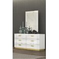 thumbnail image 1 of K-Living Tanner Dresser In White With Titanum Gold Metal Accent And Mirror With Led Lights, 1 of 1