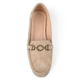 thumbnail image 5 of Brinley Co. Women's Faux Leather Comfort-sole Square Toe Chain Distressed Driving Loafers, 5 of 8