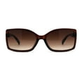 thumbnail image 3 of SA106 Diva Classic 90s Designer Rectangular Plastic Chic Sunglasses All Brown, 3 of 4