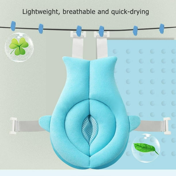 Alfombrilla de baño para bebé, alfombrilla antideslizante para bañera para recién nacido, asiento de seguridad para ducha (azul) Tmvgtek Para estrenar