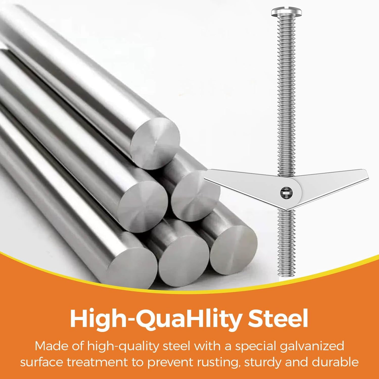 【Pack of 34 Sets】 Toggle Bolts, Wall Anchor, 1/4" 3/16" 1/8" Butterfly Drywall Anchors, Heavy Duty Metal Screws for Hollow Wall Ceiling Sheetrock, Taquetes para Drywall