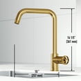 thumbnail image 4 of VIGO Cass Industrial 14 in. H Single Handle Kitchen Bar Faucet in Matte Brushed Gold, 4 of 13