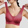 thumbnail image 2 of PMVFHDE Women Seamless Back Support Bra Solid Color Daily Casual Comfortable Breathable Sports Bra Red, 2 of 4