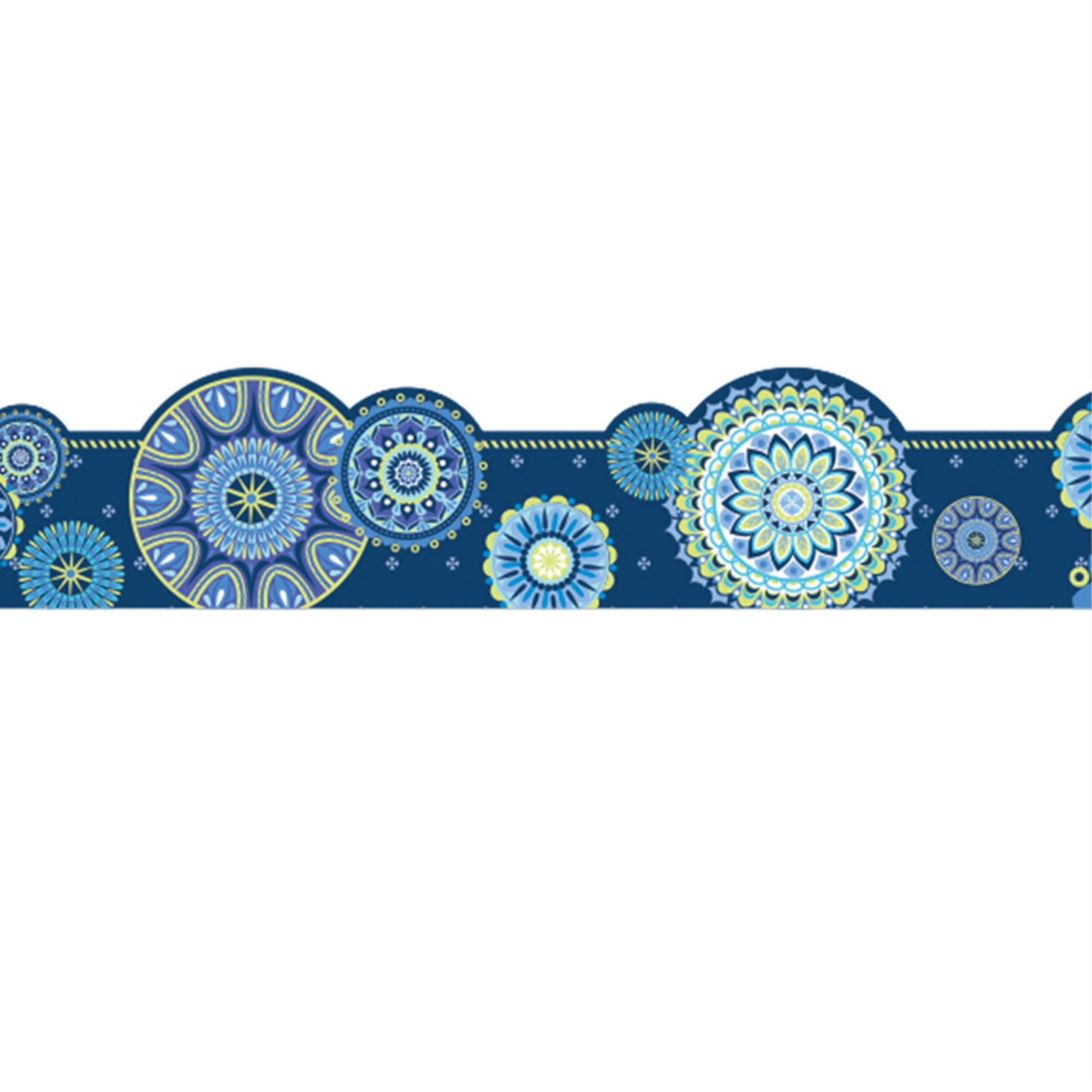 Eureka EU-845624 Blue Harmony Mandala Ex Wide Trim Die Cut Deco