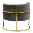 thumbnail image 4 of TOV Furniture Magnolia Slub Grey Chair with Gold Base, 4 of 5