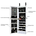 thumbnail image 2 of Superjoe Full Length Mirror Jewelry Cabinet Over Door Wood Jewelry Armoire Organizer Lockable with 6 LEDs and 2 Drawers,White, 2 of 6