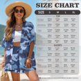 thumbnail image 7 of FKEKYI Camo Blue Print Women's 2 Piece Set Summer Short Shirt Open Front Top & Relaxed Shorts with Elastic Waist Soft Vacation Outfit Loungewear Beachwear, L, 7 of 7
