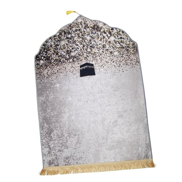 DOLITY Tapis de Prière Portable Tapis de Prière Léger Tapis de Voyage Tapis de Sol Doux de Collection Argent