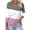 Pink, variant on Zpanxa Slimming V-Neck Lapel Top for Women Color Block 3/4 Sleeve Shirt Tunic Style Blouse Flattering for Arms Comfortable Casual Plus Size Friendly Wear