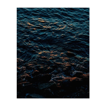 Golden Ripples - Athens Greece Photography Ocean Waves Seascape Water Sunset Coast Nature Unframed Wall Art Print 6 x 8 inches