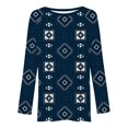thumbnail image 4 of Pompotops Blouse Décontractée Tribale Imprimée à Manches Longues Col Rond pour Femmes, 4 of 5