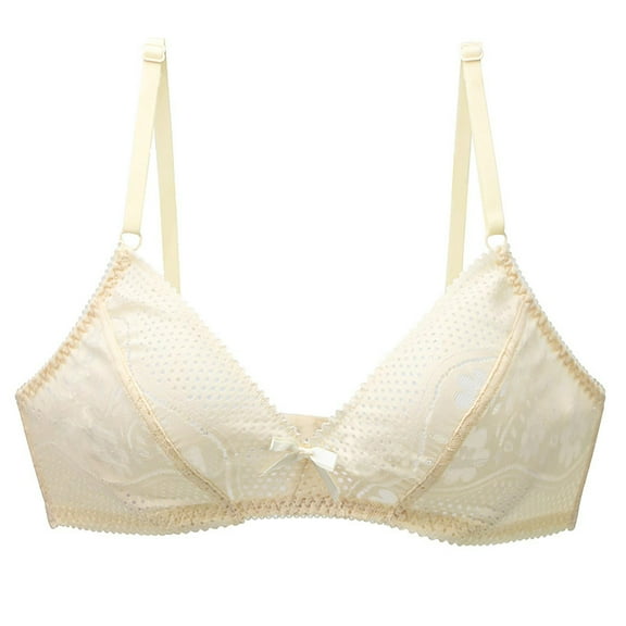 ALLLIST Womens Underwear Plus Size Lace Underwire Bras Push up Plian Beige Triangle Womens Lingerie Size 85D