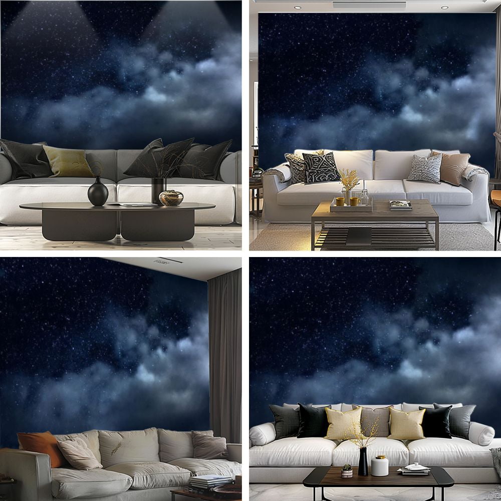 Peel and Stick Wallpaper Starry Sky Stars Clouds Modern Art Wall Mural Decor Self Adhesive and Removable 69in x 98in