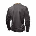 thumbnail image 5 of Tshirts Shirts for Men with Pocket Button Stand Collared Long Sleeve Tees Tops Casual Printed Slim Fit Basic Comfort Pullover T-Shirts, 5 of 7