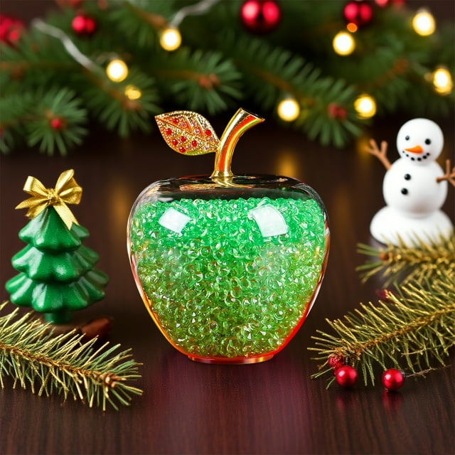 Adorno de Manzanas de Cristal, Regalo Personalizado para Nochebuena - Decoración de Cristal Verde de 10X7,5 Cm - Regalo Romántico para Un Buen Amigo o Amiga