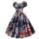 thumbnail image 4 of Vestido largo hasta la rodilla con cuello cuadrado y manga corta con estampado informal a la moda para mujer Pompotops ghjkhdj18550, 4 of 9