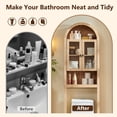 thumbnail image 5 of SinCiDo Arched Over The Toilet Storage Cabinet, Modern Bathroom Shelf Over Toilet with Acrylic Doors, Wooden Bathroom Space Saver Organizer above Toilet with Adjustable Shelf, 5 of 8