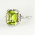 thumbnail image 2 of Beautiful 6ct Emerald Cut Peridot Sterling Silver Ring Size Trending Jewelry Gift Mom Bride Wife Lab Peridot Ring August Birthstone Ring, 2 of 3