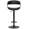thumbnail image 5 of Simpli Home Archer Bentwood Adjustable Swivel Bar Stool In Black Vegan Faux Leather, 5 of 11