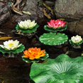 thumbnail image 4 of Flor flotante falsa loto artificial JAMW lirio de agua artificial blanco Sencillez, 4 of 5
