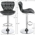 thumbnail image 2 of COCOKUN Bar Stools Set of 2, Island Chairs Shell Back, PU Leather Adjustable Barstools, Swivel Bar Chairs with Footrest for Home Kitchen,Grey, 2 of 7