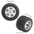 thumbnail image 6 of NestledNature RC Truck Tire: 2Pcs RC Rear Twin Tire Wheel Tyre, 55mm Dia, Fit For WPL D12 1/10 Remote Control Truck, 6 of 8