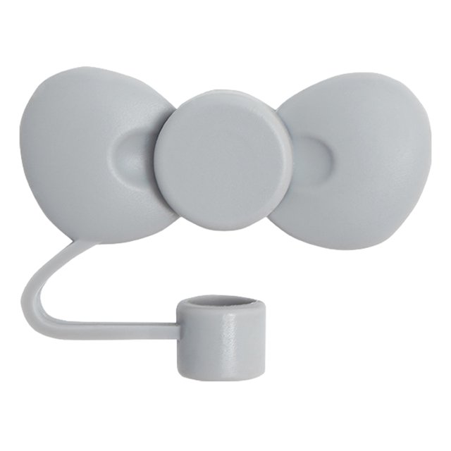 Tapa de pajita, genérica, tapa de pajita con forma de lazo de 10 mm, accesorios para vasos de agua, color gris