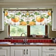 thumbnail image 3 of Yayeee Kitchen Curtains Tier Set of 2 Light Filtering 57"x24" Over Sink Window Panels, Floral Watercolor Oranges, 3 of 7