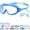 Blue, variant on Splashy Eyes Goggles, HD Anti-Fog UV Protection Leak-Proof, Easy Snap-On + No Hair Pulling + Nose Clip & Ear Plugs