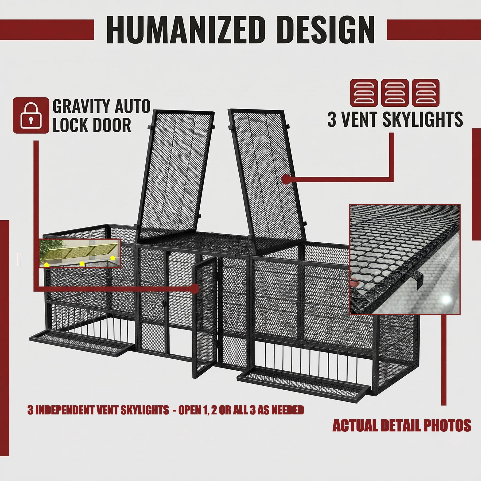 83"Thickened Chicken Coop Durable Pigeon Cage Outdoor Use Comfortable Poultry Cage For Home Breeding Easy-to-Install Design With Strong Load-Bearing Chicken Duck Goose Breeding
