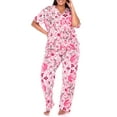 thumbnail image 3 of White Mark Women's Short Sleeve & Pants Tropical Pajama Set, 3 of 10