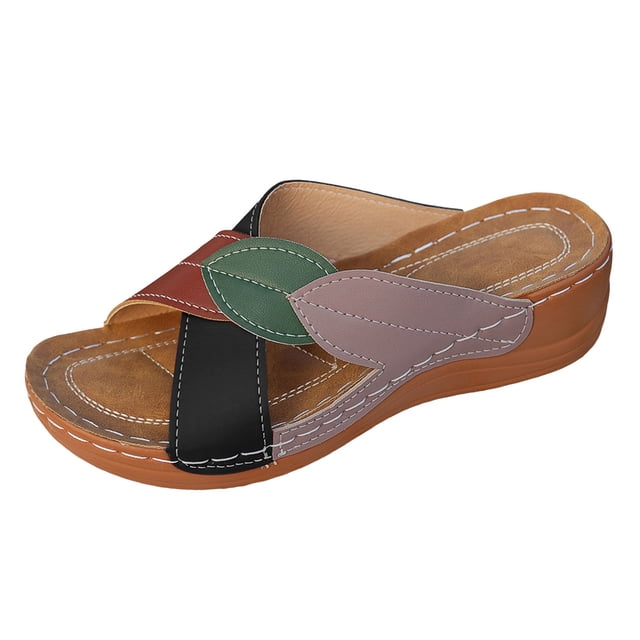 DAFEI Sandales Confort pour Femmes Sandales de Plage Sandales de Plage pour Dames Chaussures Compensées d'Été Pantoufles pour Femmes Sandales Bohèmes Chaussures Mode