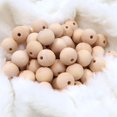 thumbnail image 4 of Cuentas de madera de 20mm, 200 Uds., cuentas sueltas de madera redondas naturales sin terminar, cuentas espaciadoras de madera para hacer decoraciones artesanales Feliz Sencillez, 4 of 5