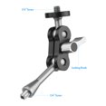 thumbnail image 2 of Andoer MA-95 Magic Arm Extension Bracket Monitor Mount Adapter Aluminum Alloy 1/4 Inch Screws Connection Dual Flexible Ball Head for Mounting Video Monitor LED Light, Pack of 1pcs, 2 of 7