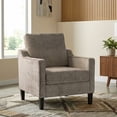 thumbnail image 6 of Pirecart Mid-Century Accent Chair with Removable Cover & Wood Legs, Padded Reading Chair for Bedroom / Living Room, Modern Upholstered Chenille Armchair Brown, 6 of 11