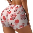 thumbnail image 2 of Kdxio Milk Tea Print Workout Shorts for Women Seamless Soft Smooth Gym Yoga Scrunch Active Shorts, 2 of 9